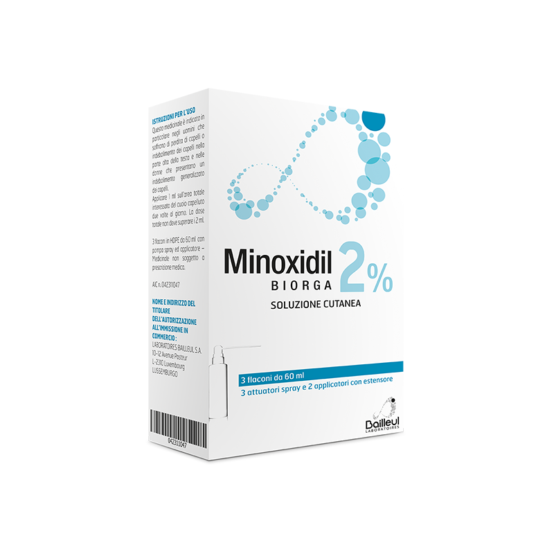 Laboratoires Bailleul S. A. Minoxidil Biorga 2%, Soluzione Cutaneaminoxidil