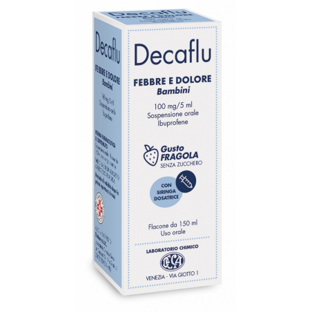 Deca Laboratorio Chimico Decaflu Febbre E Dolore Bambini 100 Mg/5 Ml Sospensione Orale Gusto Arancia Senza Zucchero Decaflu Febb