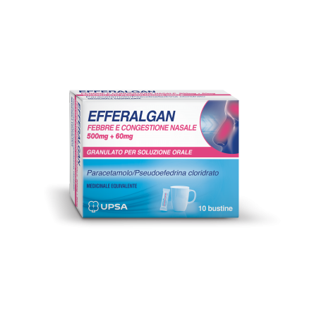 Upsa Italy Efferalgan Febbre E Congestione Nasale 500 Mg + 60 Mg Granulato Per Soluzione Orale Paracetamolo/pseudoefedrina Clori