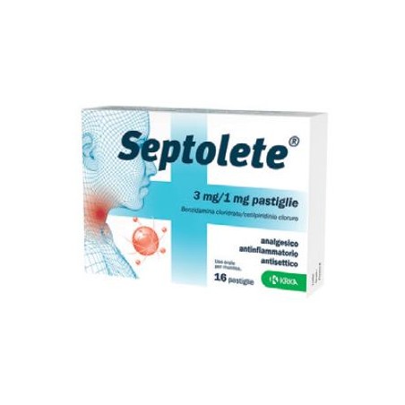 Krka Farmaceutici Milano Septolete Aroma Eucalipto 3 Mg/1 Mg Pastiglie Benzidamina Cloridrato/cetilpiridinio Cloruro