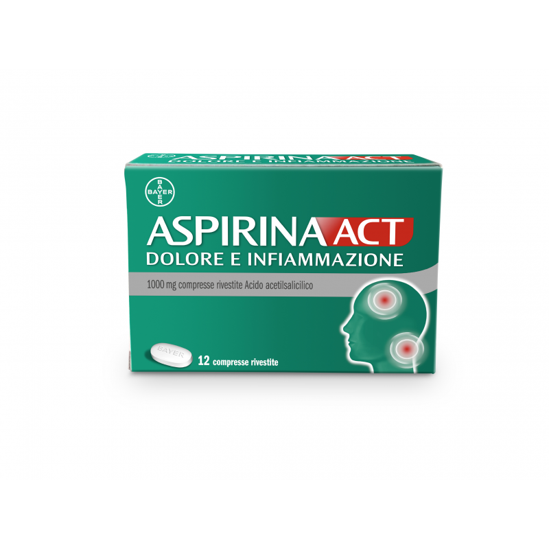 Bayer Aspirinaact Dolore E Infiammazione 1000 Mg Compresse Rivestite Acido Acetilsalicilico