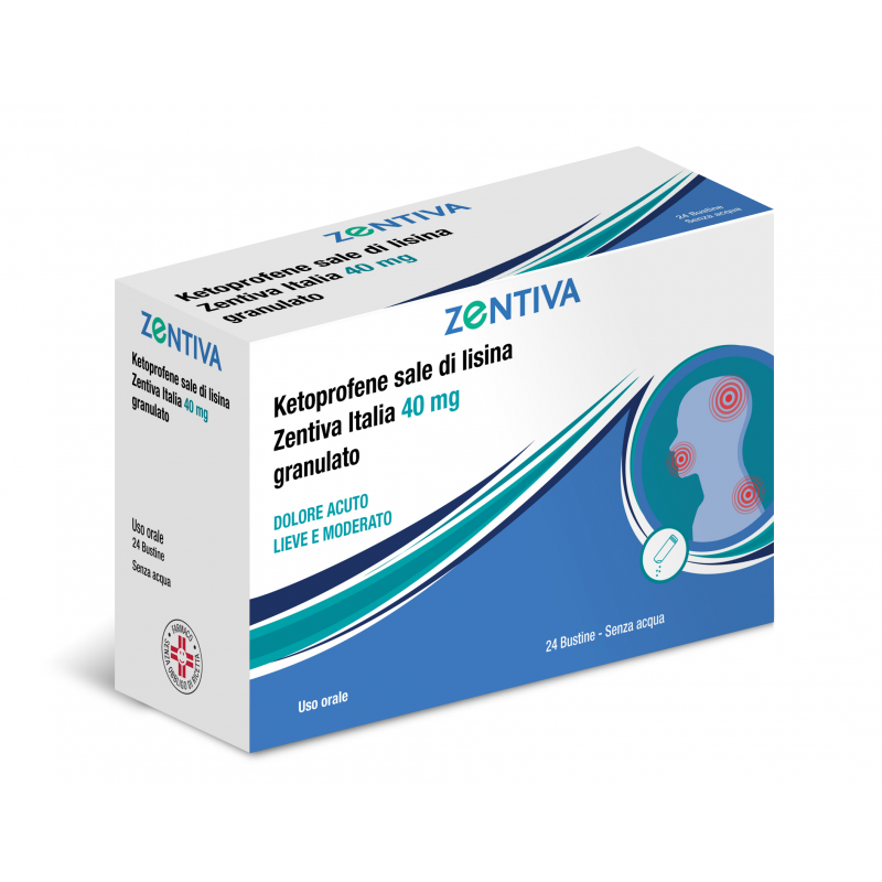 Ketoprofene Sale Di Lisina Zentiva Italia 40 Mg Granulato 24 bustine