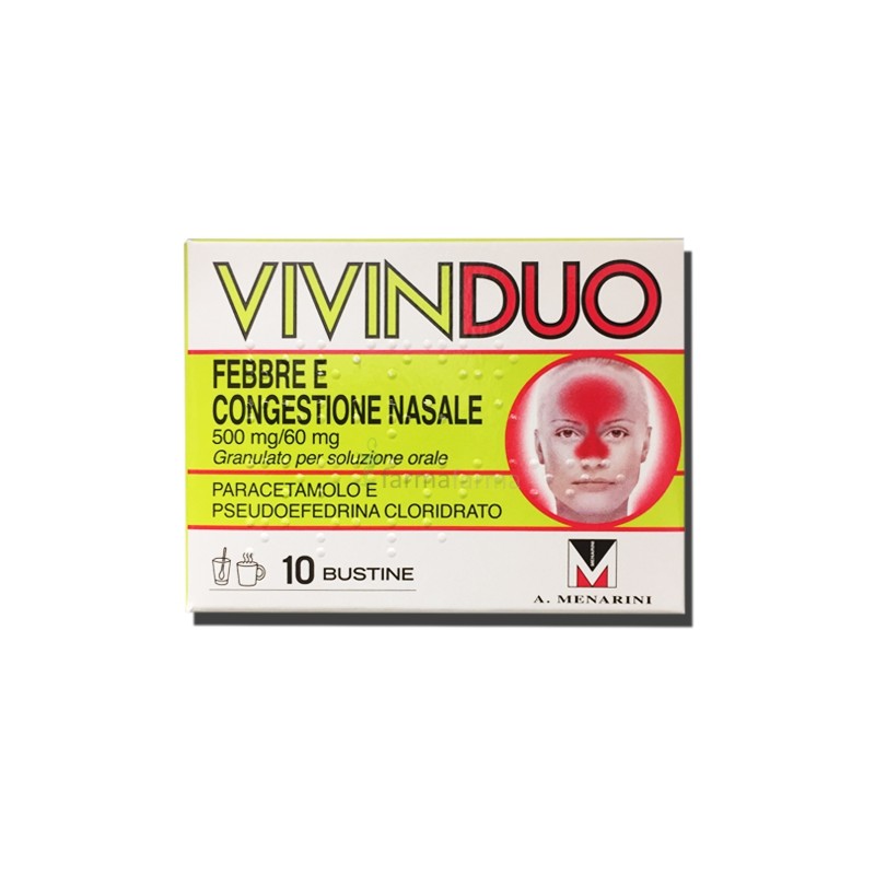 A. Menarini Ind. Farm. Riun. Vivinduo Febbre E Congestione Nasale 500 Mg/60 Mg Granulato Per Soluzione Orale Paracetamolo E Pseu