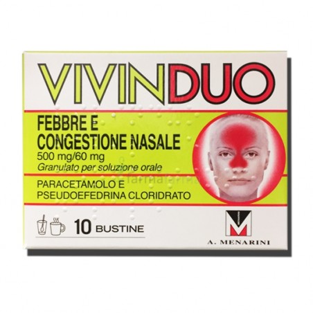 A. Menarini Ind. Farm. Riun. Vivinduo Febbre E Congestione Nasale 500 Mg/60 Mg Granulato Per Soluzione Orale Paracetamolo E Pseu