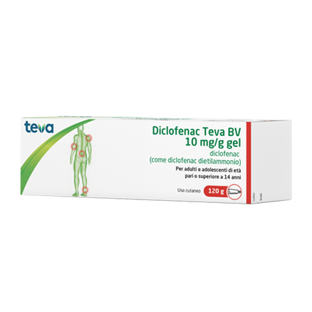 Diclofenac Teva 10 Mg/g Gel dolori muscolari 120 gr