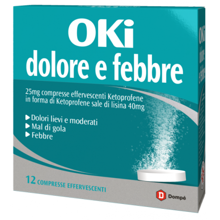 Dompè Oki Dolore E Febbre 25 Mg Compresse Effervescenti Ketoprofene