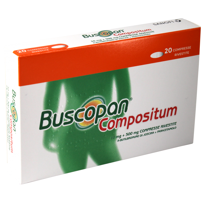 Gmm Farma Buscopan Compositum 10 Mg + 500 Mg Compresse Rivestite N-butilbromuro Di Joscina + Paracetamolo