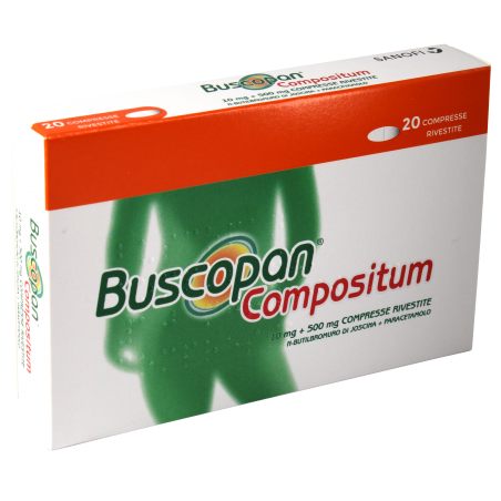 Gmm Farma Buscopan Compositum 10 Mg + 500 Mg Compresse Rivestite N-butilbromuro Di Joscina + Paracetamolo