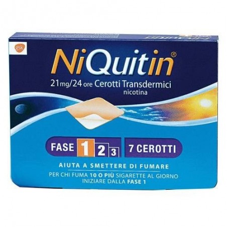 Niquitin Cerotti Transdermici Trasparenti Nicotina 21 Mg/24 Ore 7 cerotti