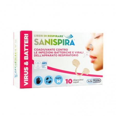 Polifarma Sanispira Visur & Batteri Filtro Nasale Medium 10 Pezzi