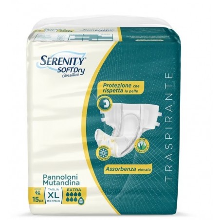 Serenity Pannolone Mutandina Sd Sensitive Extra Taglia Xl 15 Pezzi