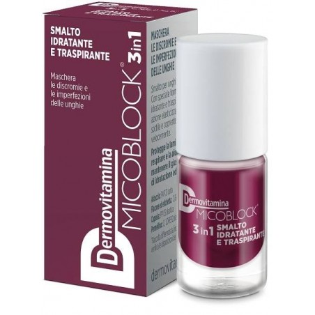 Pasquali Dermovitamina Micoblock 3in1 Smalto Idratante Traspirante Prugna 5 Ml