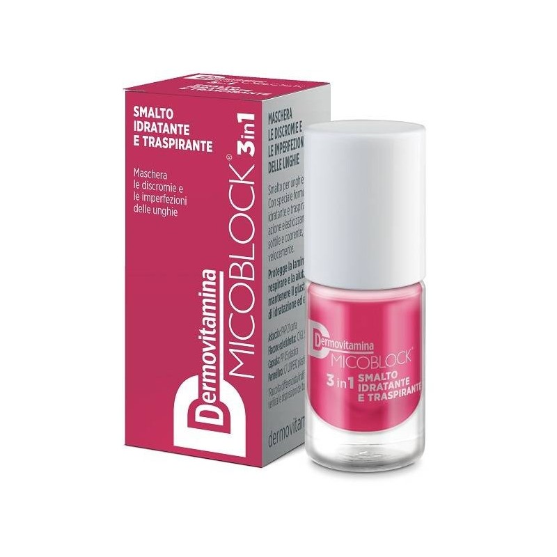 Pasquali Dermovitamina Micoblock 3in1 Smalto Idratante Traspirante Rosa Geranio 5 Ml