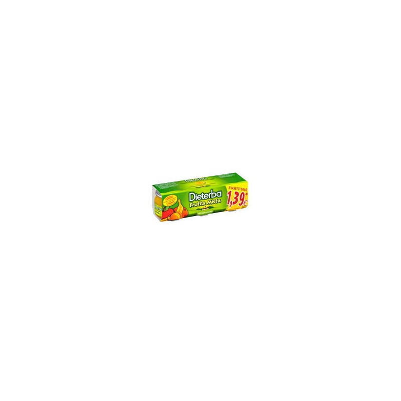 Dieterba Omogeneizzato Frutta Mista 3 Pezzi 80 G