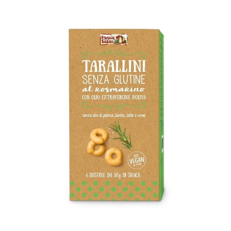 Puglia Sapori Tarallini Rosmarino Con Olio Extravergine Di Oliva 6 Pezzi 30 G