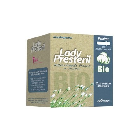 Corman Lady Presteril Pocket Notte Biologico 10 Pezzi