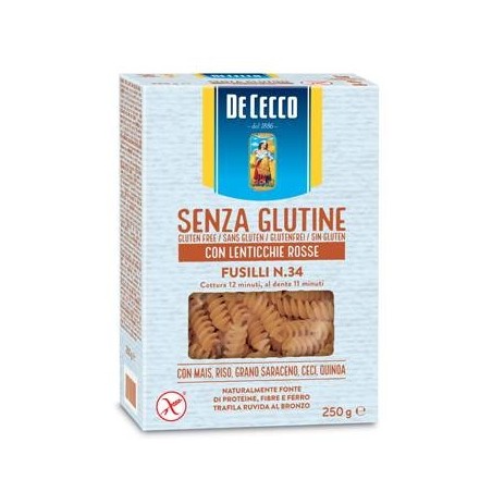 F. Lli De Cecco De Cecco Fusilli N34 Lenticchie Rosse 250 G