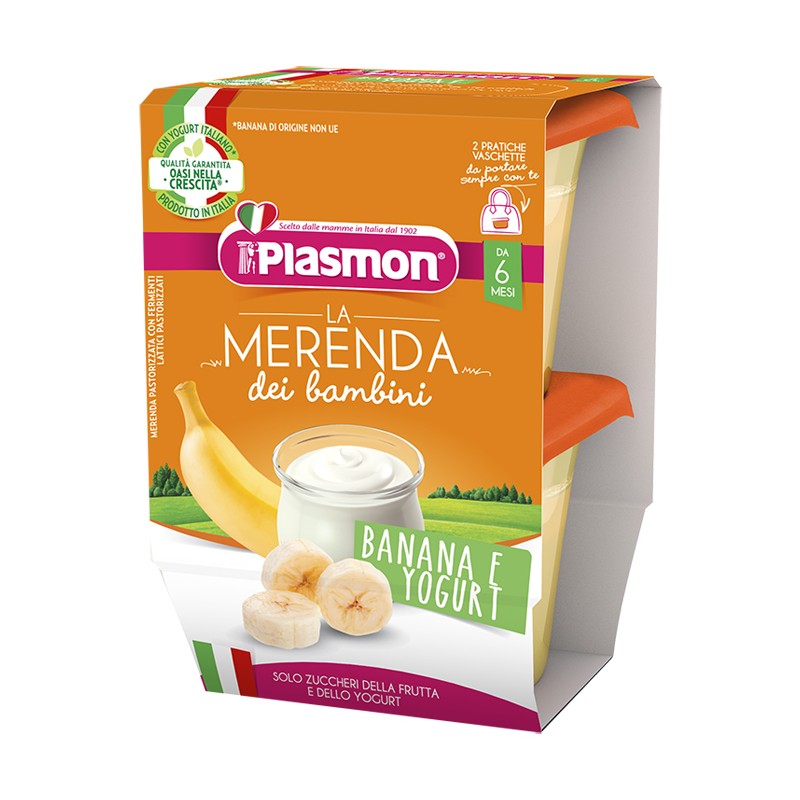 Plasmon La Merenda Dei Bambini Sapori Di Natura Banana Yogurt Asettico 2 X 120 G