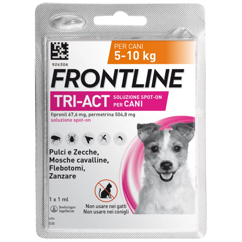 Frontline Tri-act Soluzione Spot-on Per Cani Di 5-10 Kg 1 pipetta