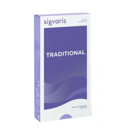 Sigvaris Traditional 504 Ccl2 Monocollant Sinistro Lungo Beige L Plus