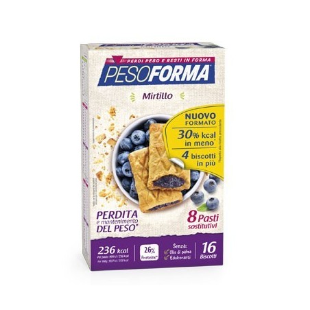 Nutrition & Sante' Italia Pesoforma Biscotti Mirtilli 8 Pasti 16 Biscotti