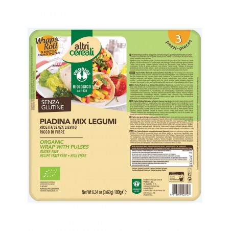 Probios Societa' Benefit Altricereali Piadina Mix Legumi 3 X 60 G