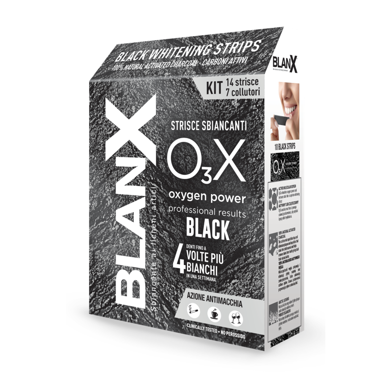 Coswell Blanx O3x Black Strisce Sbiancanti E Antimacchia 14 Pezzi