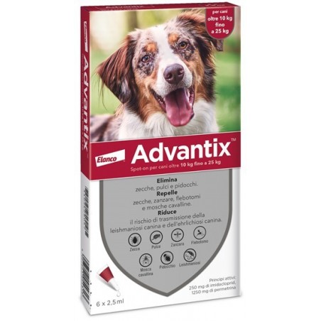 Elanco Italia Advantix Spot-on Per Cani Oltre 10 Kg Fino A 25 Kg