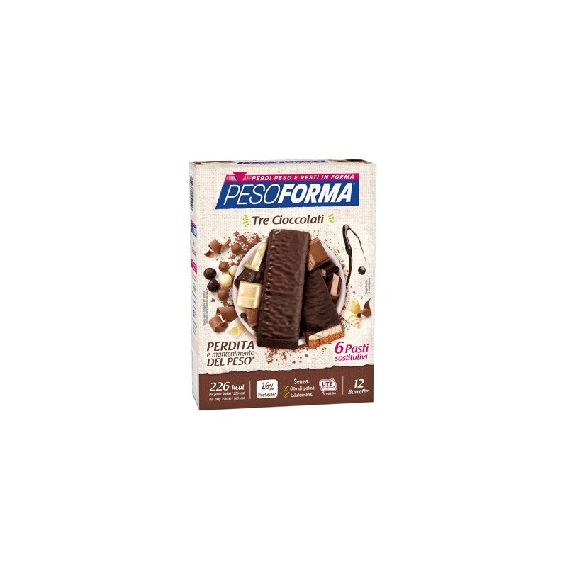 Nutrition & Sante' Italia Pesoforma Barr 3 Cioccolati 372 G