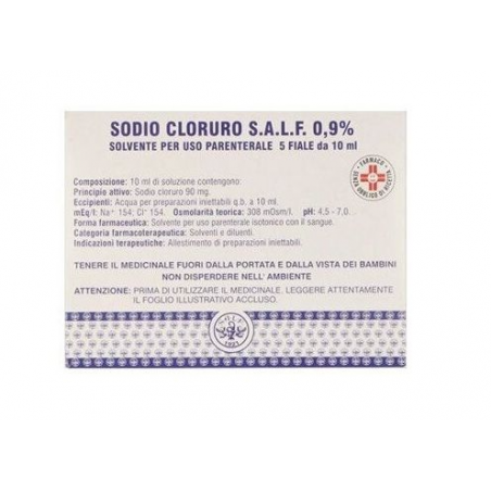 Sodio Cloruro S.a.l.f. 0,9% Solvente Per Uso Parenterale 5 flaconcini da 5 ml