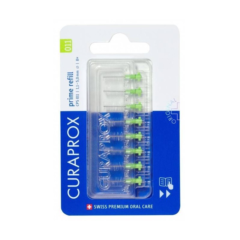 Curaden Ag Curaprox Capsule 011 Scovolino Prime Refill Lime Green 8 Pezzi