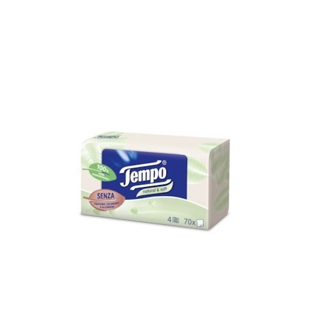 Essity Tempo Box Fazzoletti Natural&soft 70 Pezzi