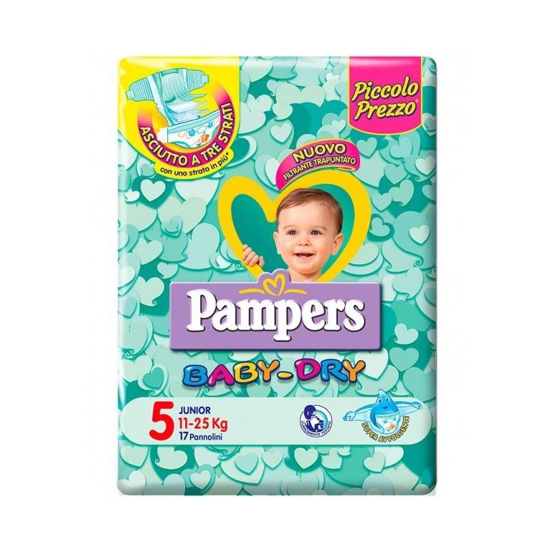 Fater Pannolini Per Bambini Pampers Baby Dry Downcount No Flash Junior 17 Pezzi