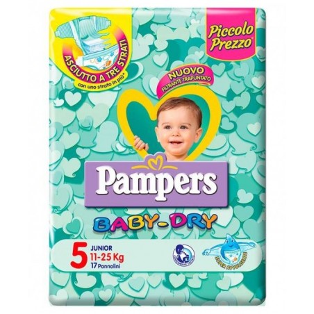 Fater Pannolini Per Bambini Pampers Baby Dry Downcount No Flash Junior 17 Pezzi