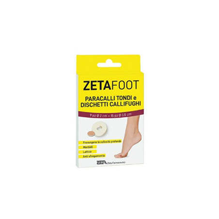 Zeta Farmaceutici Zetafoot Paracallo Tondo 9 Pezzi + Dischetto Callifugo 15 Pezzi