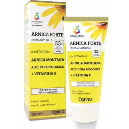 Optima Naturals Colours Of Life Skin Supplement Arnica Forte 33% Crema 100 Ml