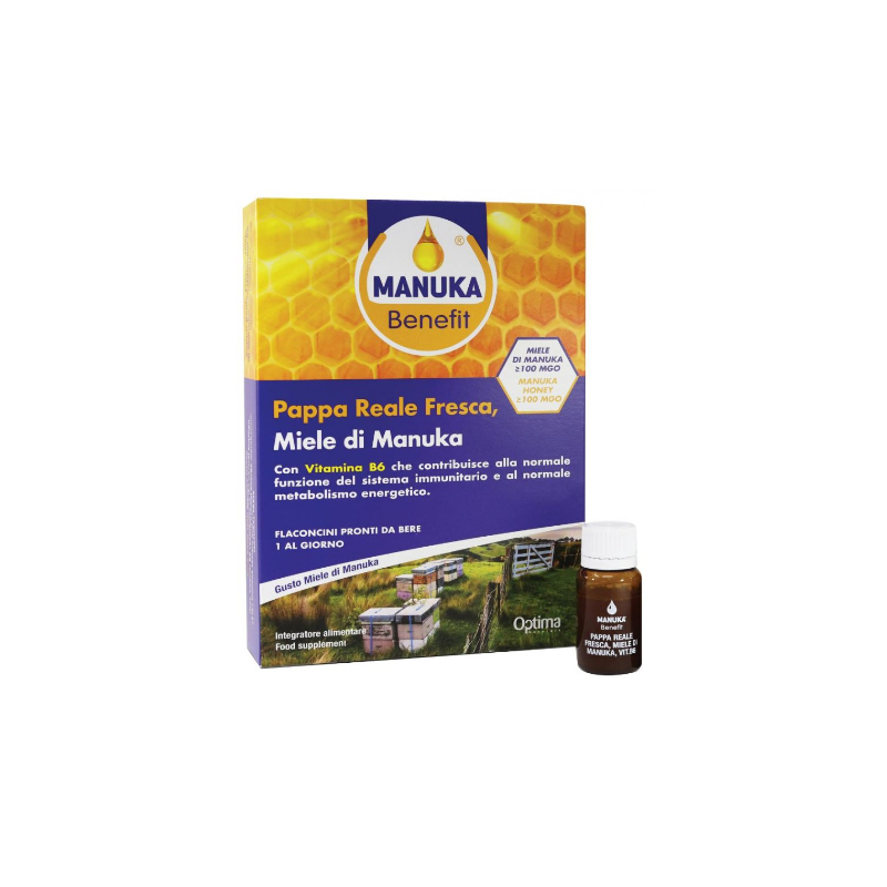 Optima Naturals Manuka Benefit Pappa Reale Manuka Vitamina B6 10 Flaconcini 10 Ml