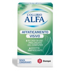 Flacone da 10 Ml di Collirio Alfa Affaticamento Visivo della Dompè Farmaceutici