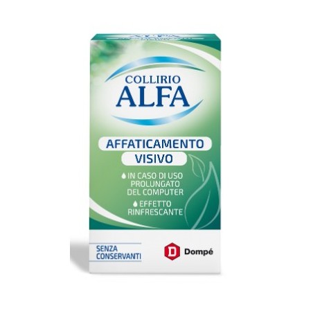 Flacone da 10 Ml di Collirio Alfa Affaticamento Visivo della Dompè Farmaceutici