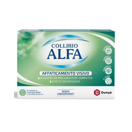 Dompe' Farmaceutici Collirio Alfa Affaticamento Visivo 10 Pezzi Da 0,5 Ml