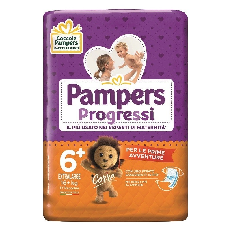 Fater Pampers Progressi Extralarge Pannolino 6+ 16+kg 17 Pezzi