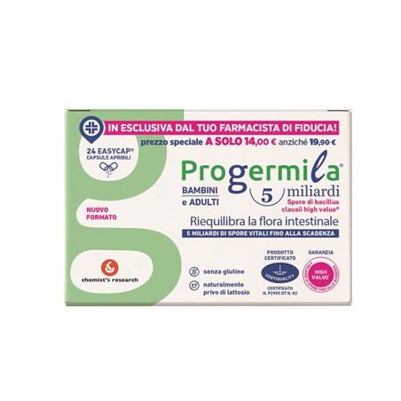 Chemist's Research Progermila 5 Miliardi Adulti Bambini 24 Capsule Apribili Easycap