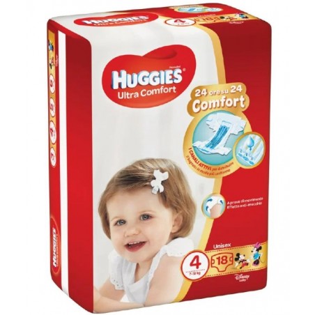 Kimberly Clark Italia Pannolino Huggies Ultra Comfort Base 4 18 Pezzi