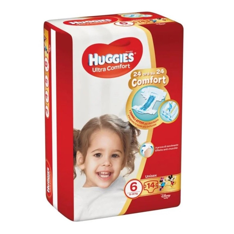 Kimberly Clark Italia Pannolino Huggies Ultra Comfort Base 6 14 Pezzi