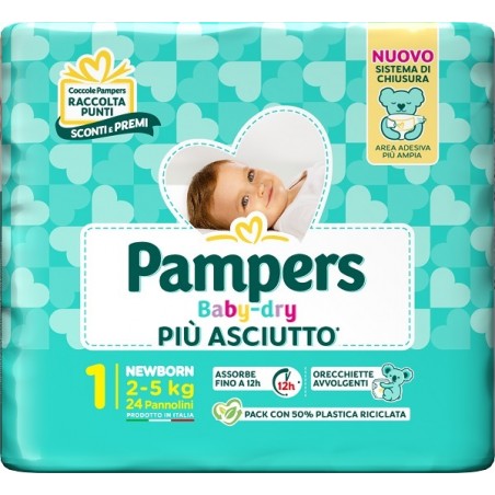 Fater Pampers Baby Dry Pannolino Newborn 24 Pezzi