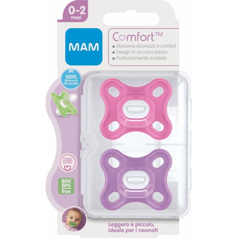 Bamed Baby Italia Mam Comfort 0-2 Mesi Silicone Confezione Doppia Femmina