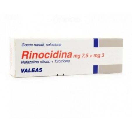 Valeas Ind. Chim. Farmac. Rinocidina 7,5 Mg + 3 Mg Gocce Nasali, Soluzione Nafazolina Nitrato + Tirotricina