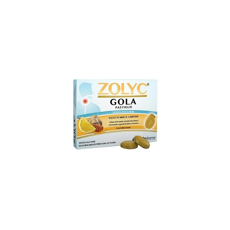 Zolyc Gola Miele/limone per il benessere respiratorio 36 pastiglie