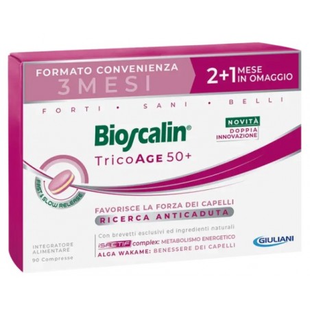 confezione da 90 compresse di integratore anticaduta Bioscalin