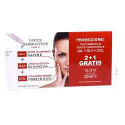 Vital plus Gocce dermoattive 2+1 di acido jaluronico glicolico e collagene marino 3 flaconi x 15 ml